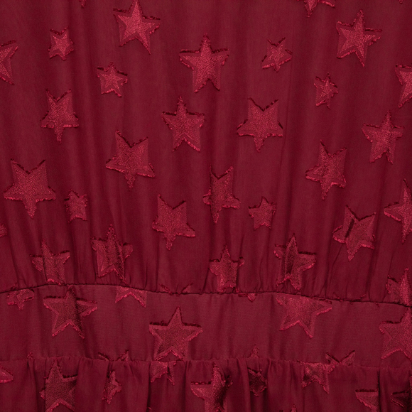 Torrid fuchsia star chiffon tiered midi dress-3 - Picture 2 of 6